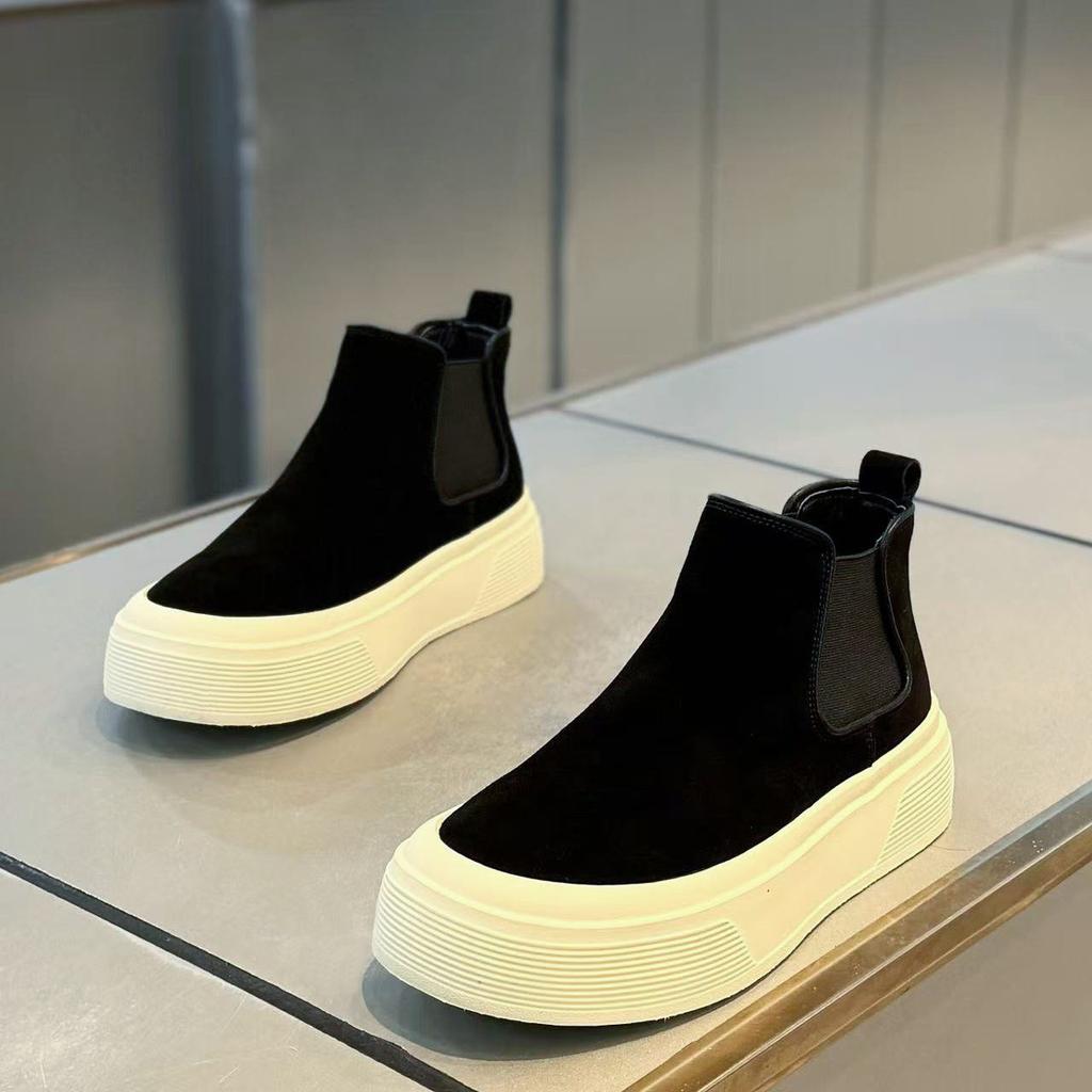 Martin Stiefel Winter High-Top Britischer Stil Retro Board Schuhe Lässig Sport Dicke Sohle Höherlegend Schwarze Stiefel