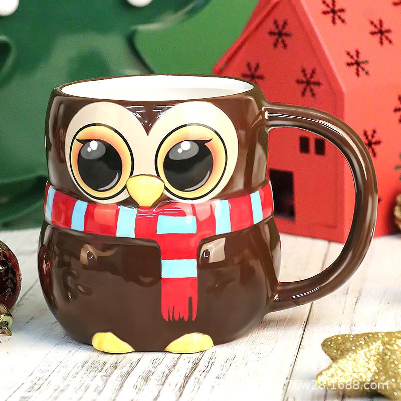 Nejnovější populární hrnek Santa Clause keramický hrnek dárková krabička s kresleným 3D ručně kresleným dárkem kreativní hrnek vánoční sváteční dárek