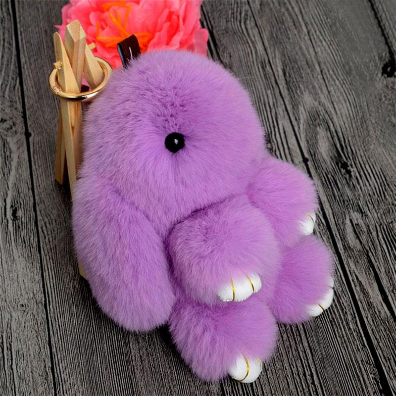 Cute Natural Rabbit Fur Pom Bunny Women Fluffy Rabbits On Bag Car Trinket Jewelry Wedding Party Toy Gift Bag Charm