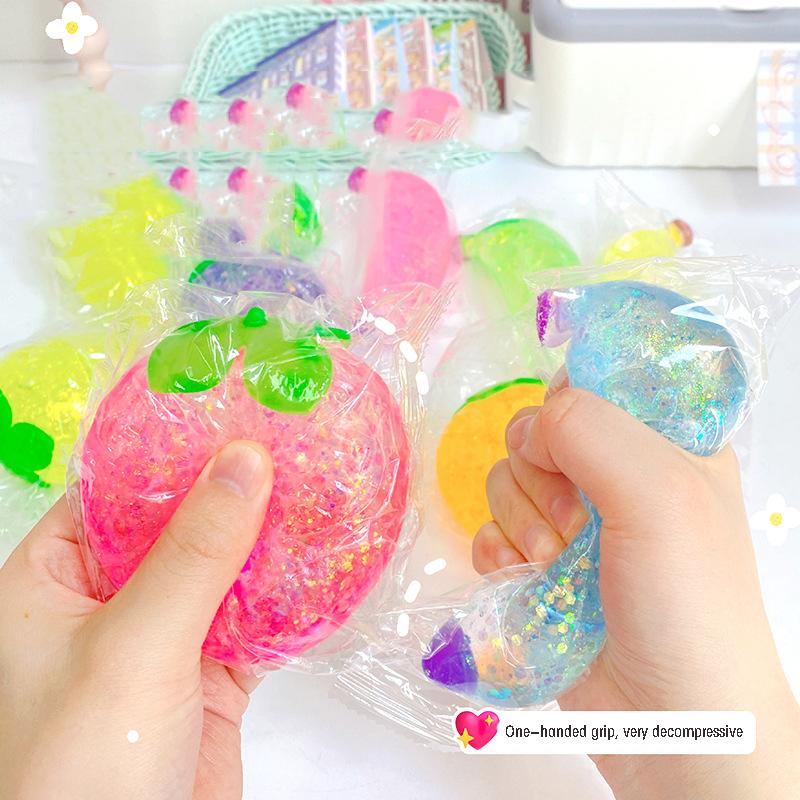 Artificial Fruit Gold Powder Decompression Ball, Safe Maltose Syrup Slow Rebound Decompression Over Home Toys, Gift Decorations