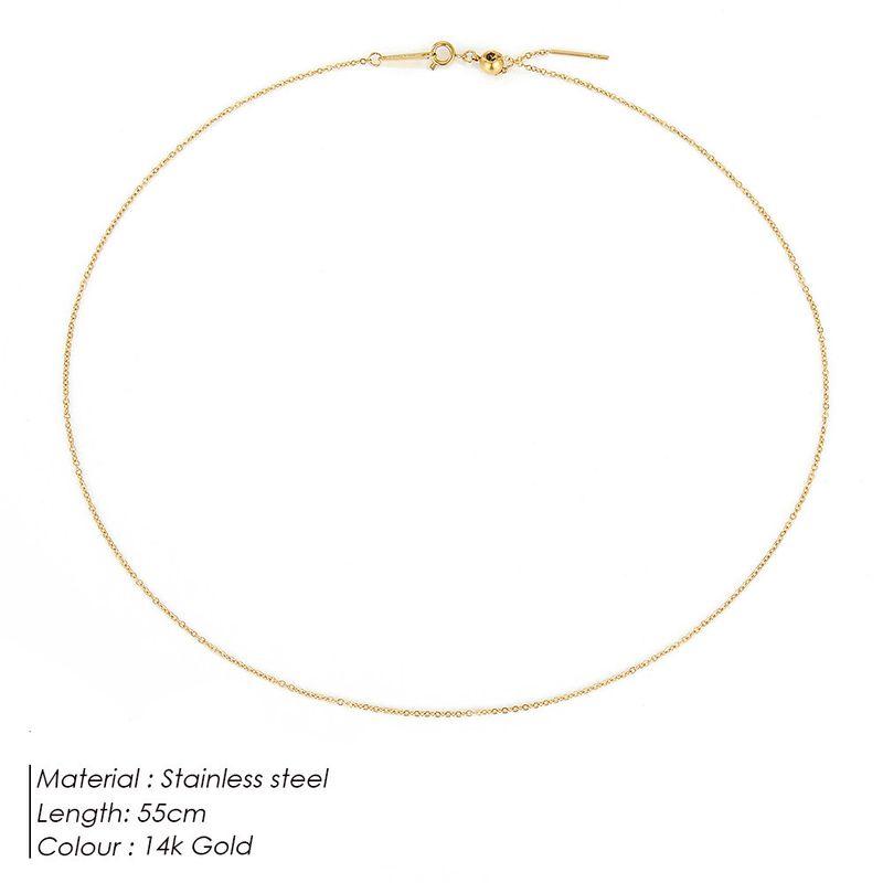 

Emanco Jewelry DIY Accessories Non-Fading Perforated Accessories European and American Titanium Steel Birthday Necklace with Diamonds Handmade Pendant Necklace Gold 55cm