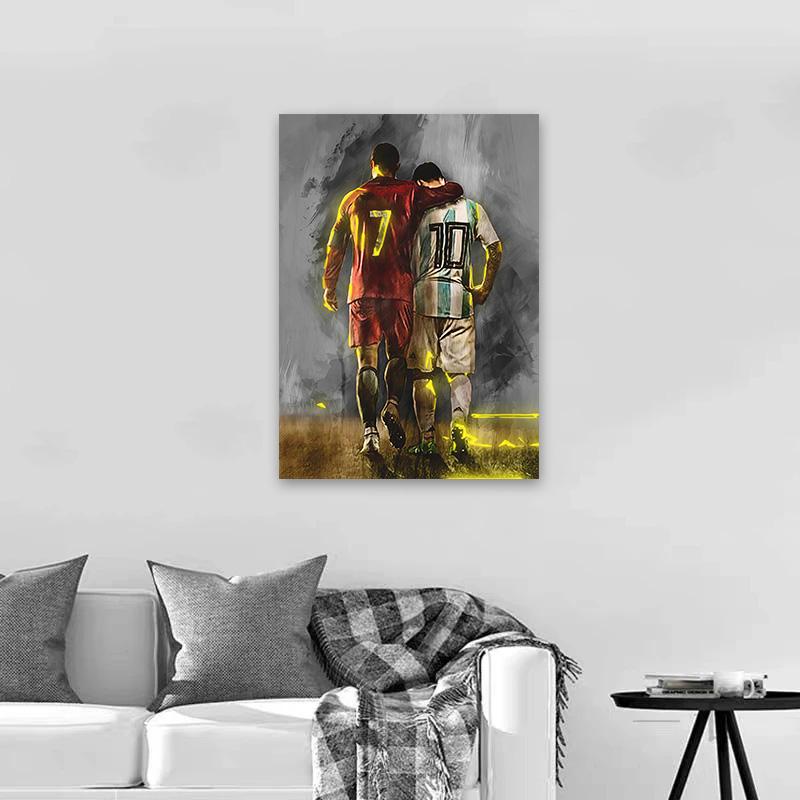 Modern Sports Athlete Poster Canvas Paintings Football Star Back Wall Art Pictures for Office Bedroom Boy Room Home Hecoration
