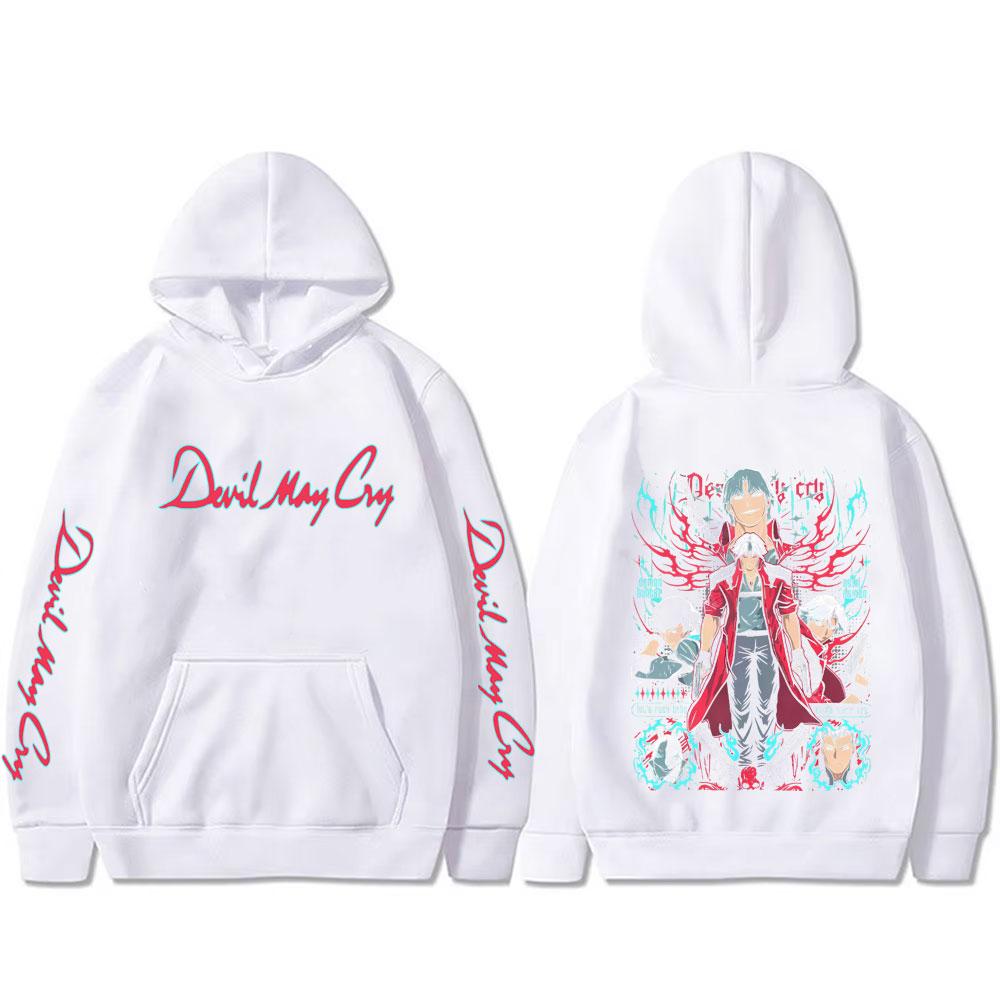 

Аніме Devil May Cry Син Спарди Данте Графічне худі Чоловіче Жіноче Повсякденне Вінтажне Оверсайз Толстовка Чоловічі Мультяшні Манга Худі L білий