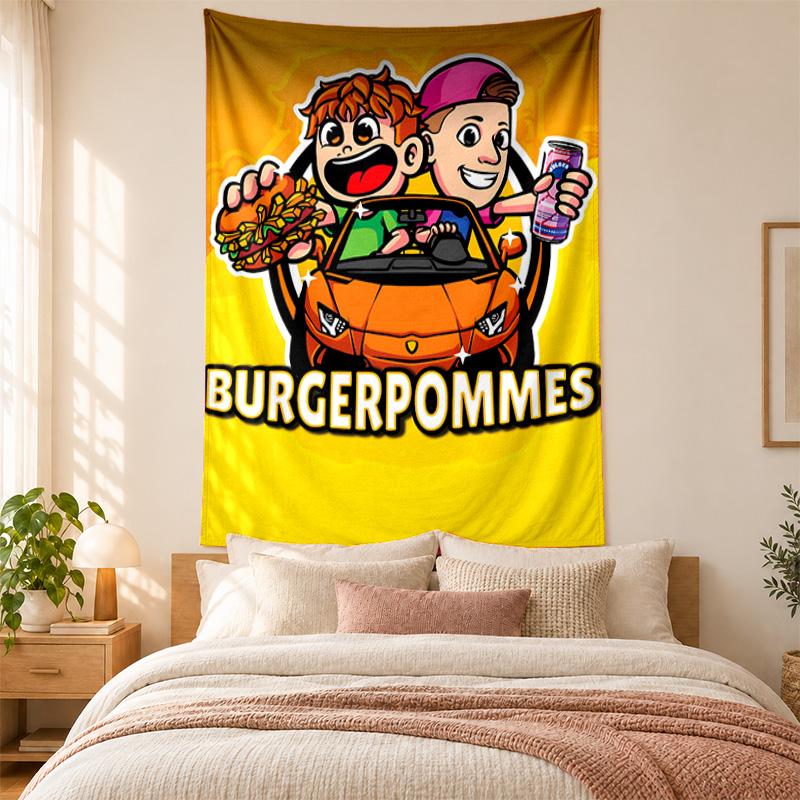 Burger Pommes Tapestry highquality for decorating living room bedroom dorm walls ideal as bedroom wallart orholiday gift