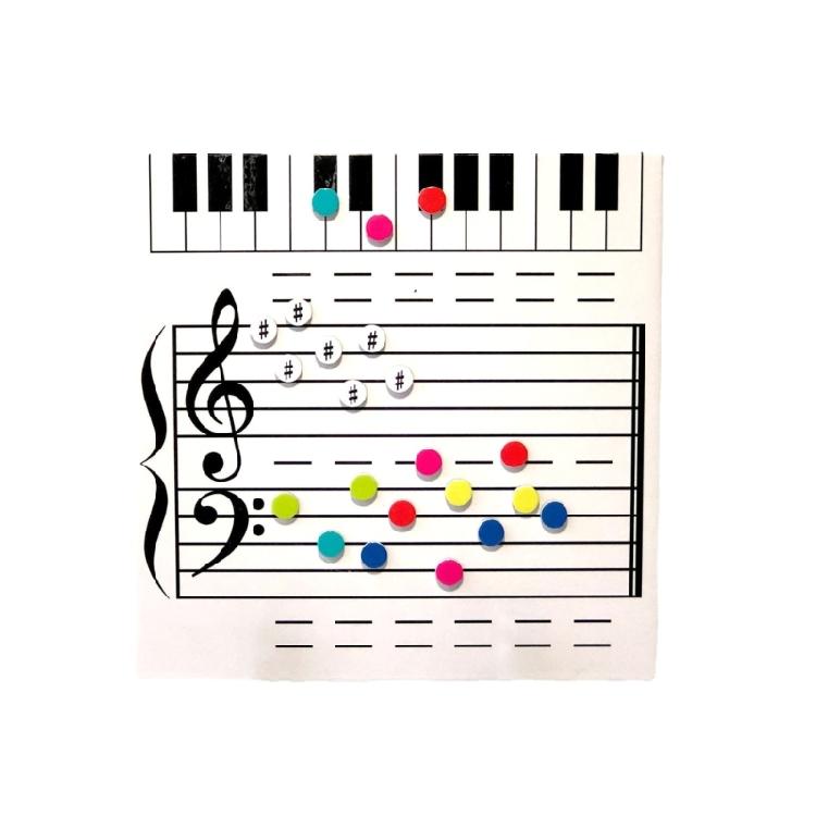 Музыкальная доска для уроков фортепиано и обучения в классе с цветными магнитами, магнитная доска для сухого стирания 1