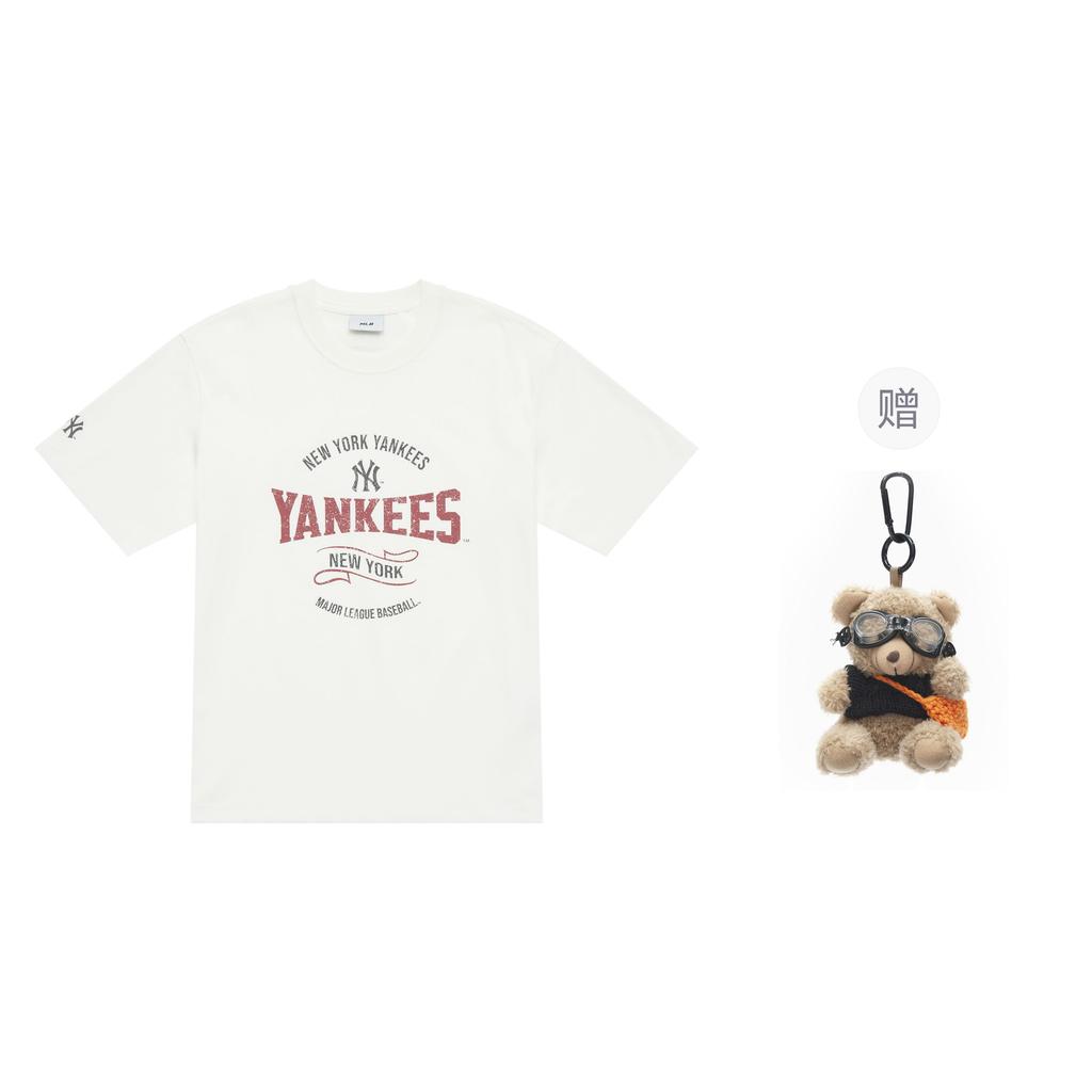 MLB Preppy Style Collection New York Yankees SS25 T Shirt Unisex White 3ATSV0653-50IVS