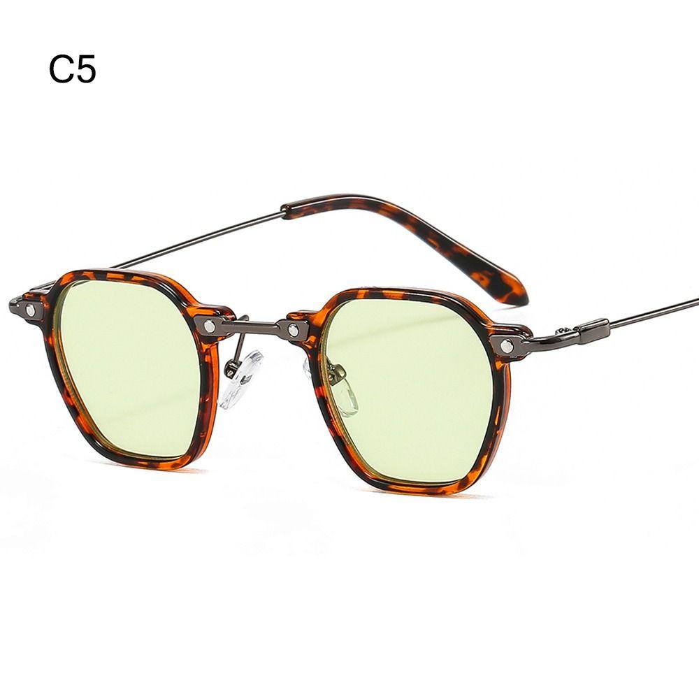 Cool Square Sunglasses Vintage UV400 Tint Ocean Lens Small Polygon Frame Sun Glasses Retro 90s Women Men Hip Hop Shades Eyewear