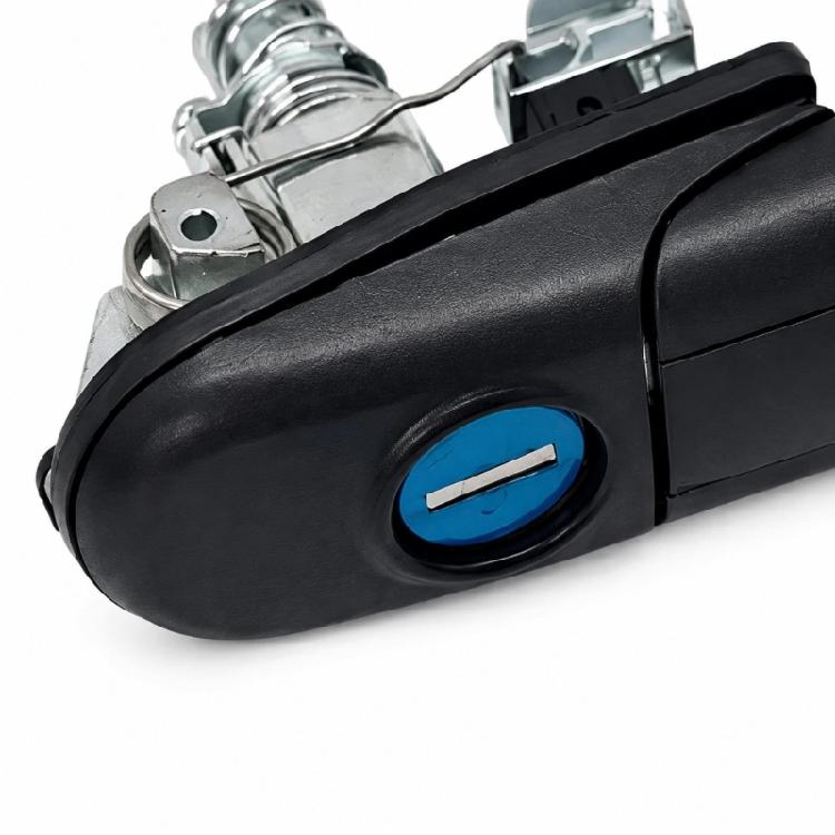 Black Exterior Vehicle Door Handle Assembly with Bolt-On Installation, Engineering-Plastic Construction and Integrated Lock Component 6N0837207