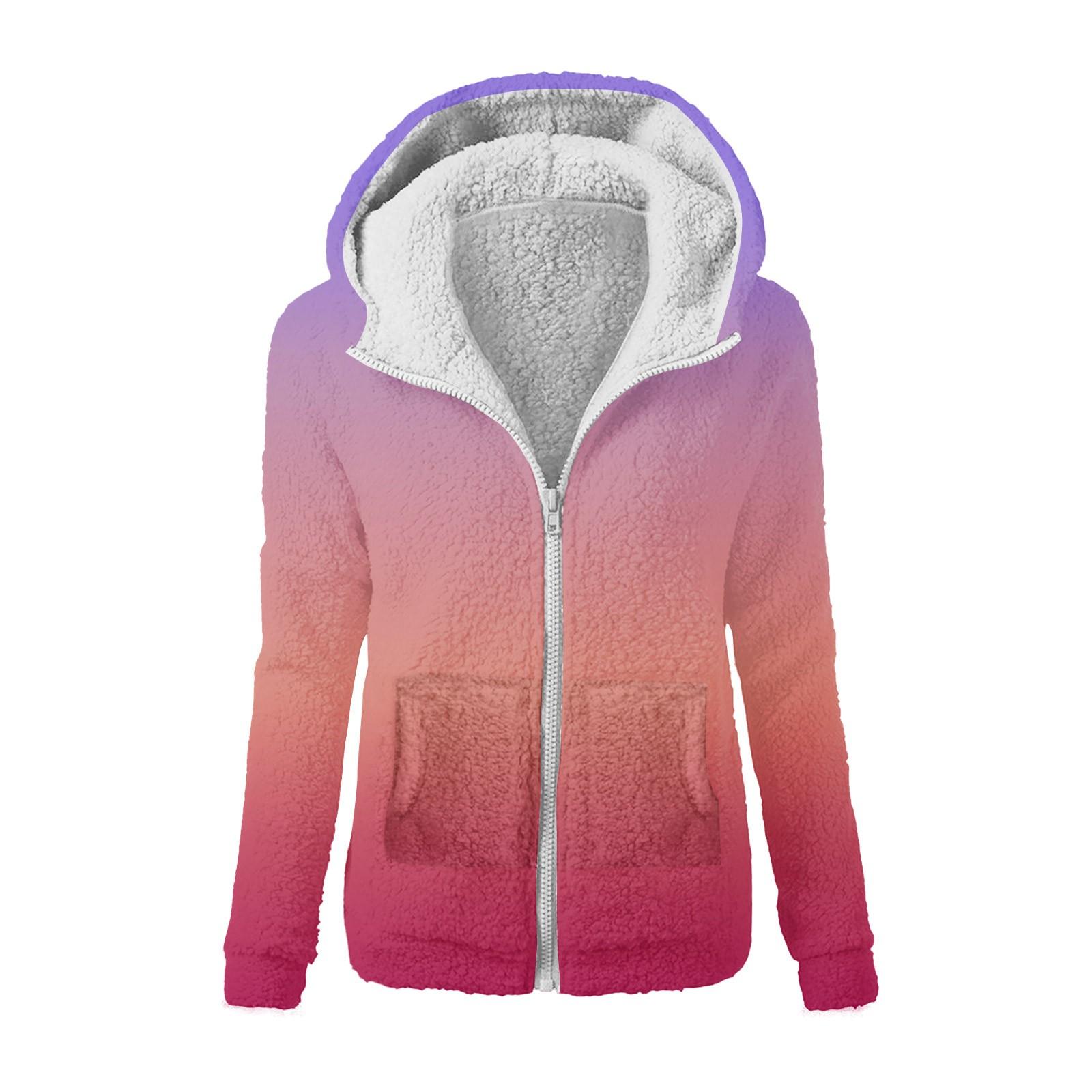 

Женская модная толстовка с принтом, свободная плюшевая куртка с капюшоном на молнии XL белый