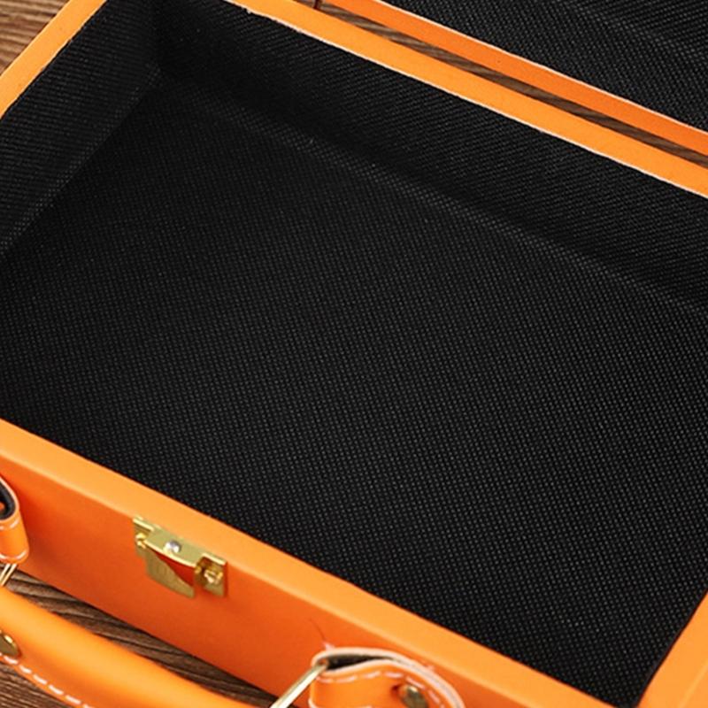 Scatola portaoggetti portatile in stile europeo antico, robusta custodia da viaggio in pelle, portatile per l'organizzazione di vestiti e libri