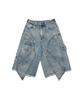 Poseusenseutibeu Force Washing Double Knee Bermuda Pants Bl