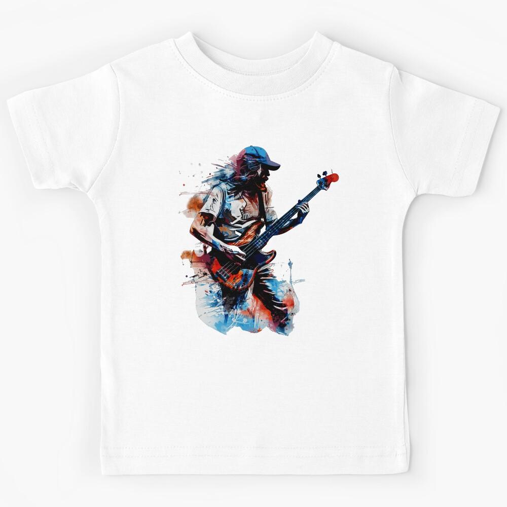 Bass Guitar Player Art Kids T-Shirt 120