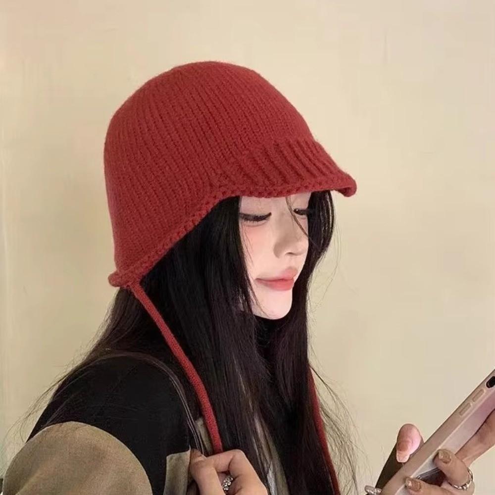 Windproof Beanie Cap Warm Earmuffs Cap New Knitted Cap  Women