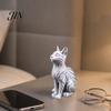 Small Cat Sculpture Gift 3D Printed Statue with Wavy Fur, Modern Sitting Figurine for Display Bookshelf Decor, Minimalist Art Home Office, Lovers