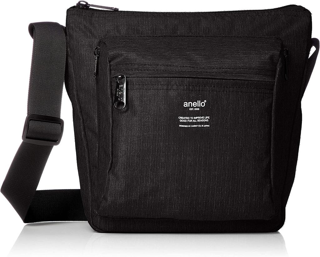 Anello TRACK ATH1812Z Vertical Shoulder Bag, A5 Size, Water-Repellent, Multi-Storage, Black
