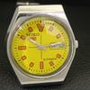AUTOMATIC VINTAGE SEIKO 5 JAPAN 6309A MENS YELLOW COLOR DIAL WATCH A702738-1 R210-a702738