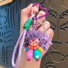 Funny Bag Charm Pendant Creative Curly-haired Doll Key Ring Curly-haired Clown Keychain  for Women
