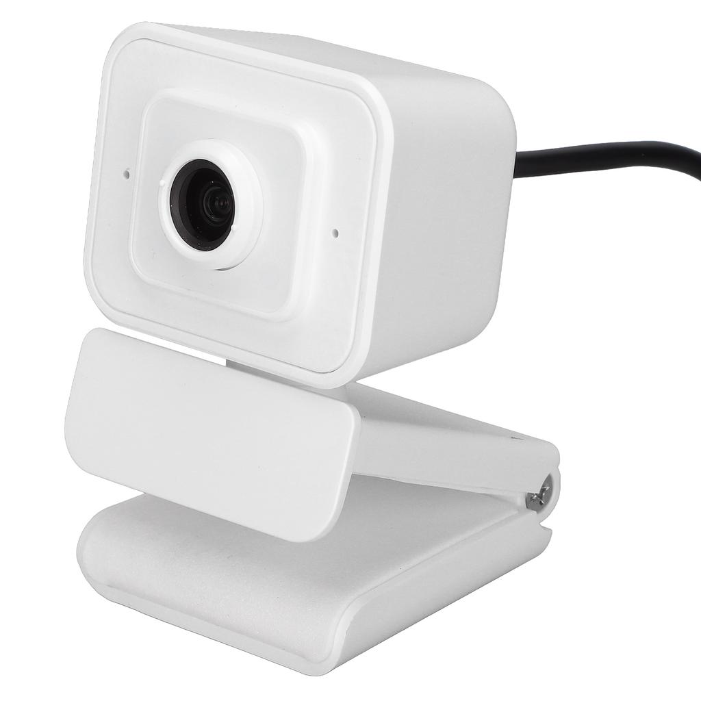 White Web Cam High Resolution 1080P 30fps 360 Degrees  Rotation USB Computer Webcam for Live Broadcast Online Class