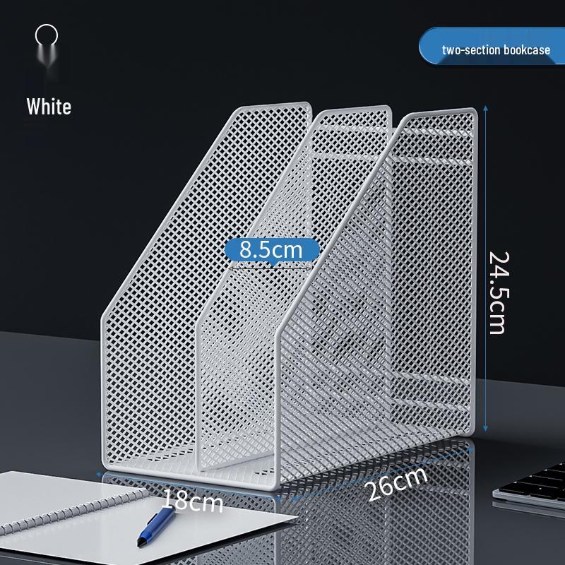 Desktop Metal File and Document Holder - Layered Office Rack & Book Stand