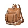 Retro Damenrucksack High-End PU Weiches Leder Doppelzweck Umhängetasche Große Kapazität Pendlerrucksack für Damen