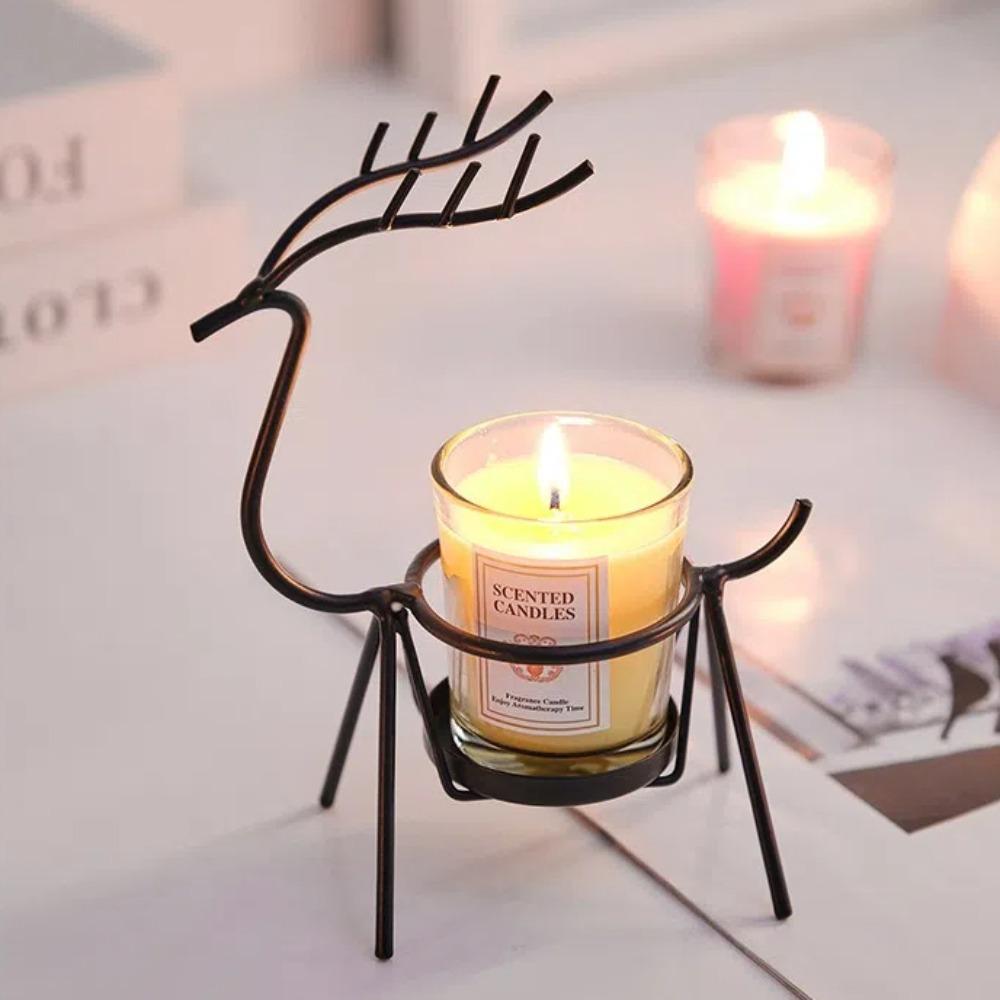 Christmas Gift Iron Candle Holders Metal Christmas Candlestick Modern Deer Candle Holder Home