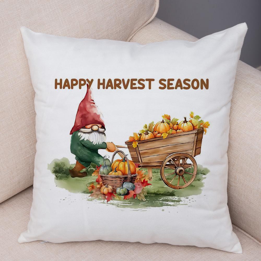 Happy Harvest Season Pillowcase Double Print Fall In The Air Cushion Cover Soft Plush I Love Autumn Pillowcase for Sofa Home Car