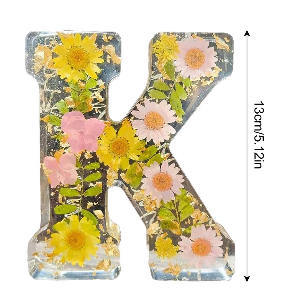 Creative Large Letter Floral Night Light 26 Letters A-Z Dry Flower Simulation Floral Letter Light Valentine's Day Gift