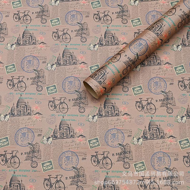 Festive Floral Kraft Wrapping Paper for Christmas & Birthday Gifts