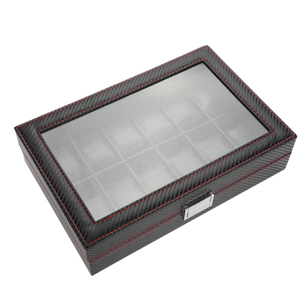 Woven Pattern Watch Storage Case Carbon Fiber Texture Watch Display Box  Watch Collection