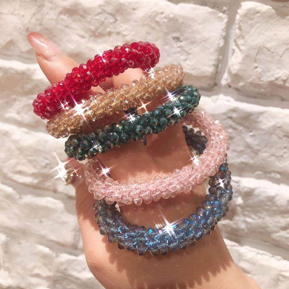 Accessories Sweet Student Ladies for Women Crystal Hair Rope Hair Ties Ponytail Holder Rubber Band