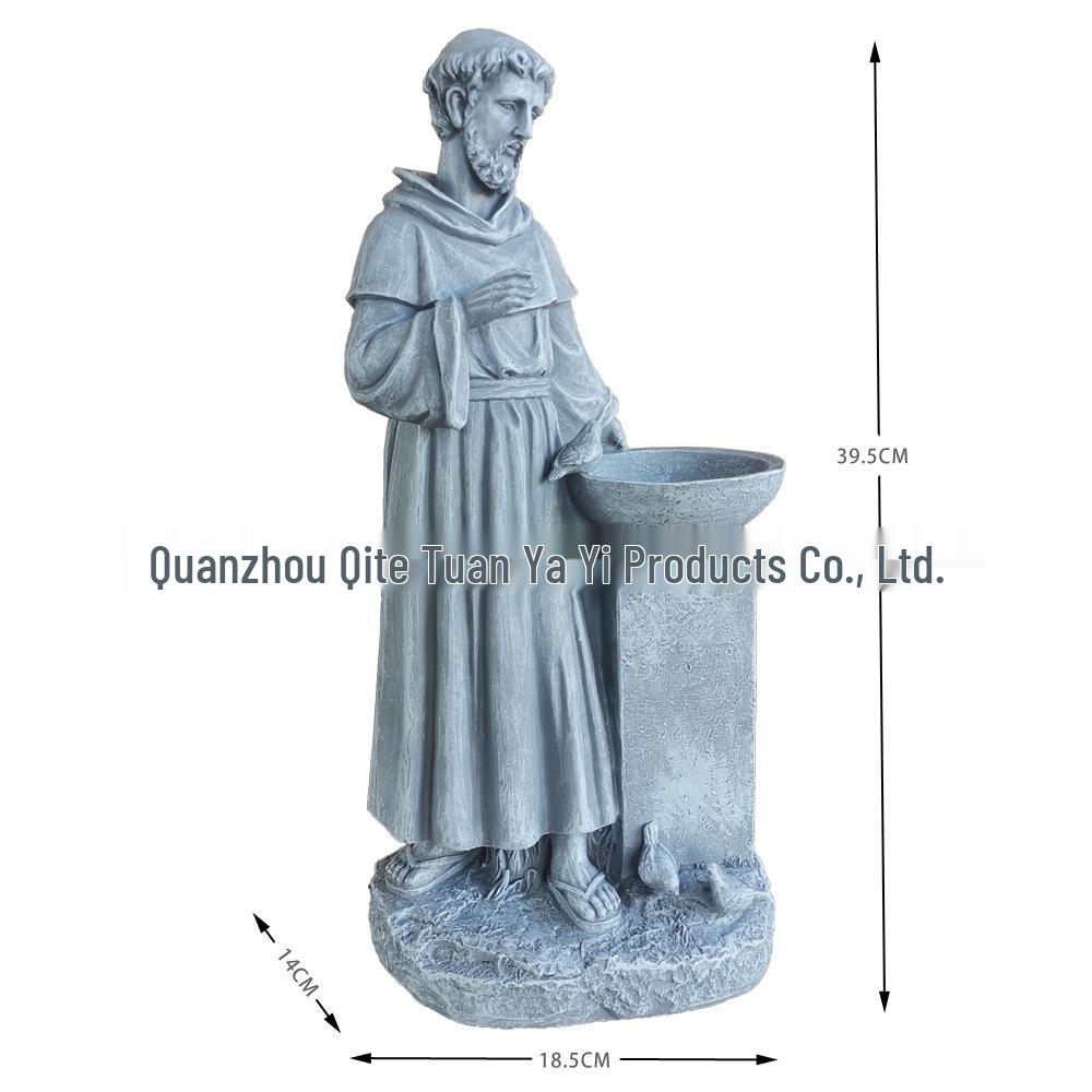 

European St. Francis Statue: Religious Garden Courtyard Resin Decoration