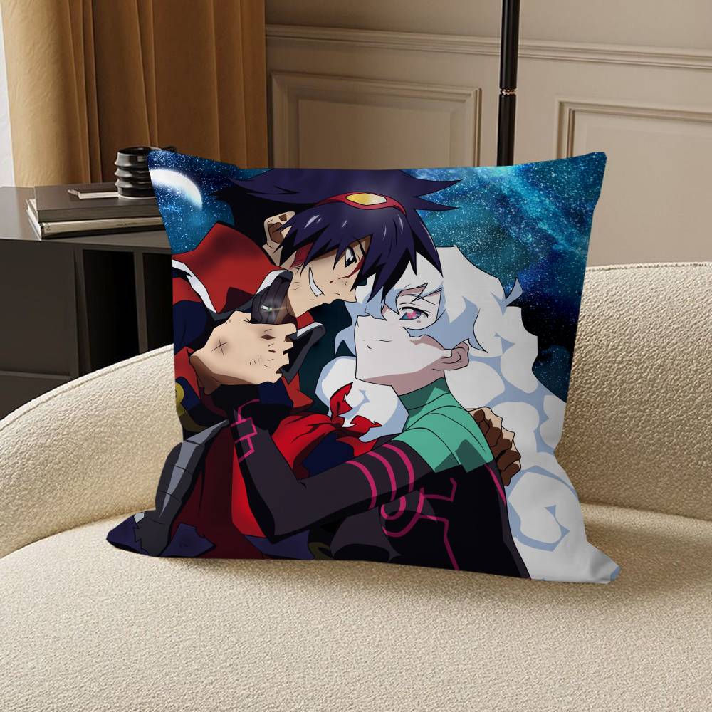 Anime G-Gurren Lagann Cushion Cover Inches Farmhouse Decor Home Throw Pillow Covers for Couch Decorations