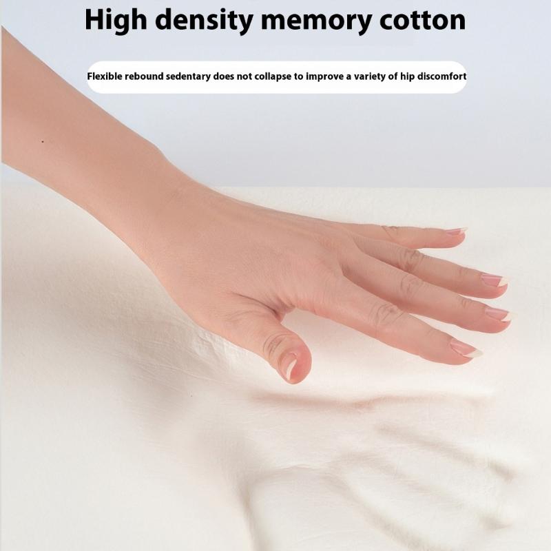 Ergonomic Memory Foam Car Seat Cushion With Lumbar Back Support Breathable Ice Silk Fabric For Driving Comfort