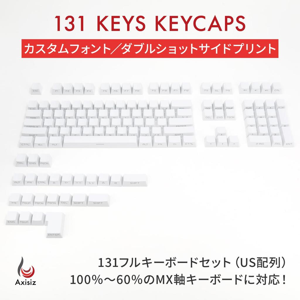 Axisiz Keycap Set for Gaming Mechanical To English Layout Custom Transparent LED Cherry MX Switch Compatible Keyboards, 100% 60% Support, Font,