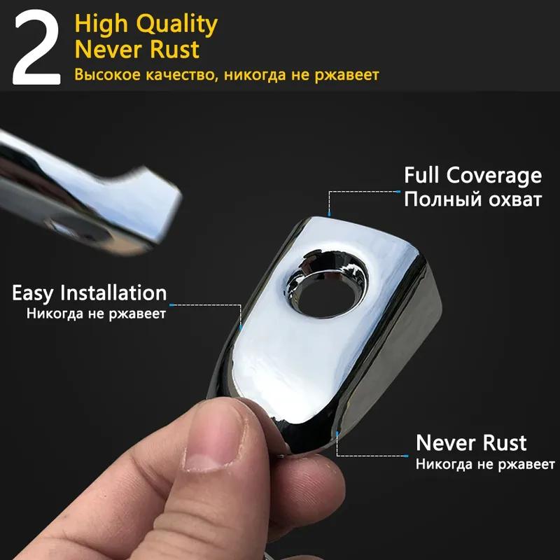 For Ford Explorer U625     Chrome Gloss Black Carbon Fiber Car Smart Door Handle Cover Trim External Stickers