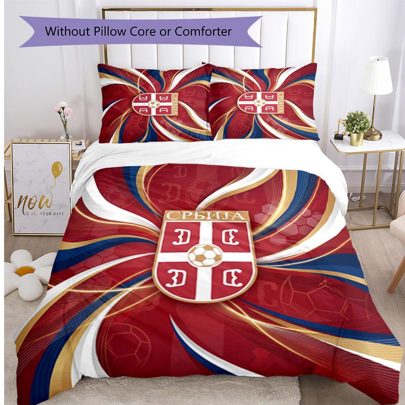 Serbia Printed Bedding 3 Piece Set Cozy Breathable Bed Cover Set as Housewarming Holiday Gift