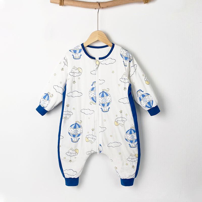 Kids Cotton Warm Sleeping Bag With Legs Winter 3-8 Years Old Toddler Sleepwear Anti-Kick Belly Protection