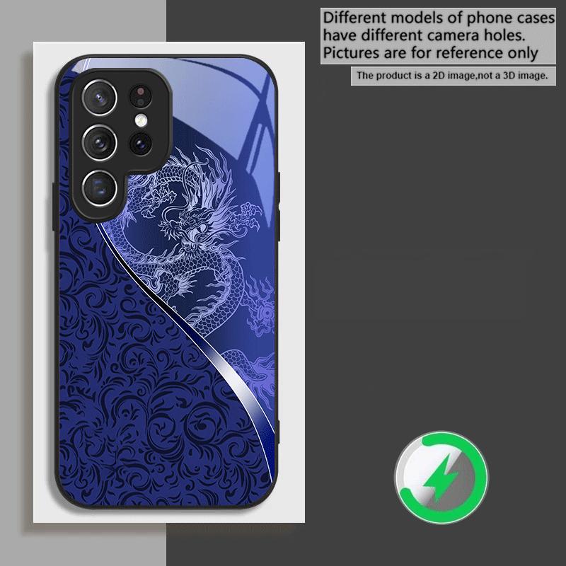 

Дракон Тотем Розовый Фиолетовый Для Samsung Galaxy S20 FE S21 S22 S23 Plus S24 Ultra 25 Edge S24Ultra Для Magsafe Стеклянный Чехол для Телефонаe Galaxy S24 Ultra