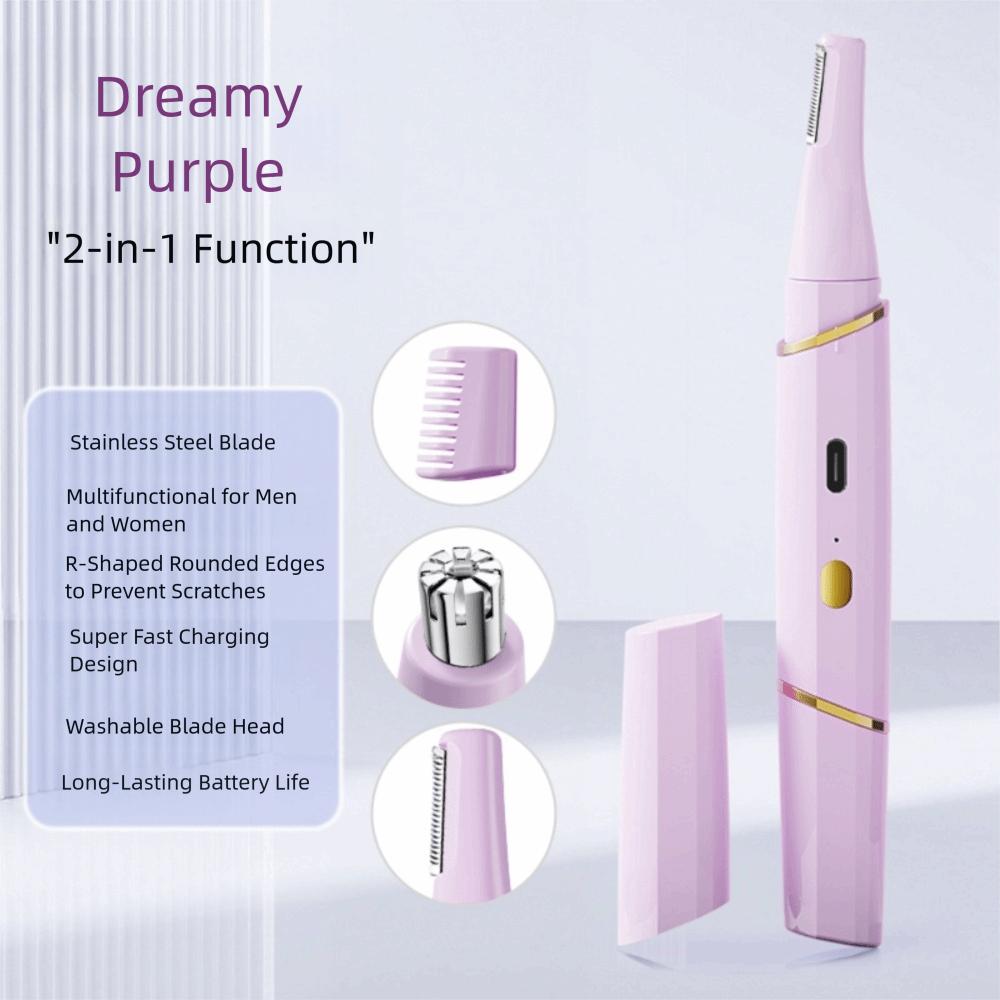 

Multi-function 2-in-1 Hair Remover Rechargeable Hair Epilator Nose Hair Eyebrow Underarm фіолетовий
