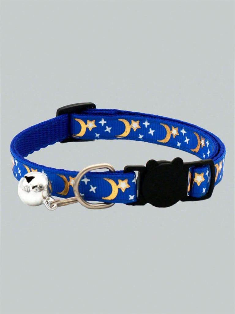1pc Star Moon Cat & Dog Collar With Reflective Buckle