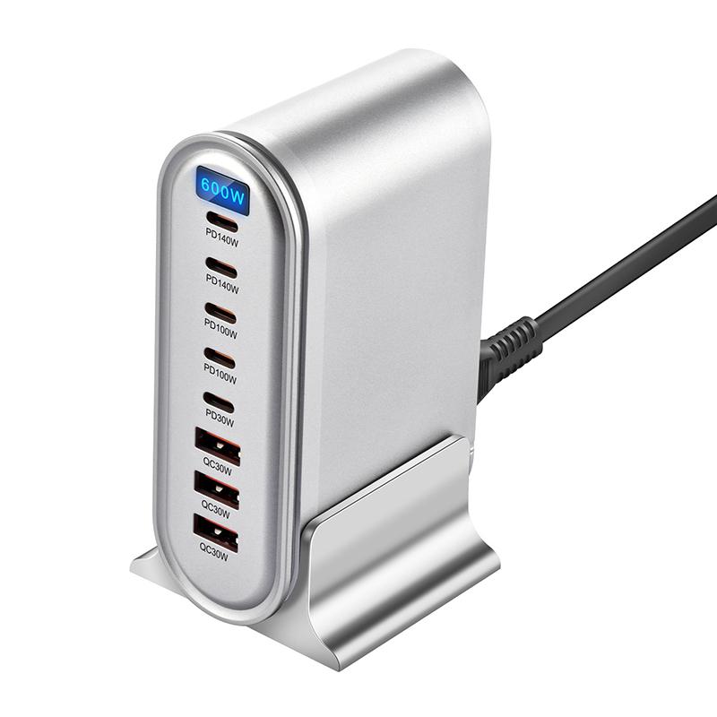 600W Gan Charger Hub Multi Ports Qc Pd Usb Type C Fast Charging Station Adapter For Iphone 16/15 Ipad Macbook Laptop Tablet