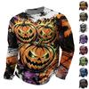 Men's Halloween Casual Long Sleeve Neck T-Shirt for Festival Celebration