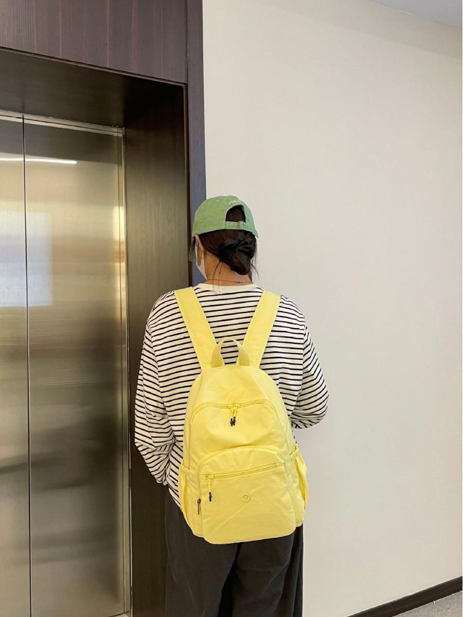 Jielangshi 2025 Повседневный спортивный рюкзак большого объема в конфетных цветах Classic Black