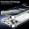 Alien-shaped integrated transparent Case For iPhone 15 16 Pro 17 Pro Max Air Aluminum Frame PC Claer Cover with magnetic ring