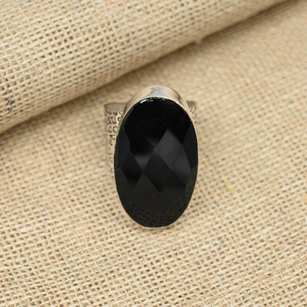 Black Spinel Jewelry 925 Sterling Silver Handmade Gemstone Ring Dainty Gift For Her