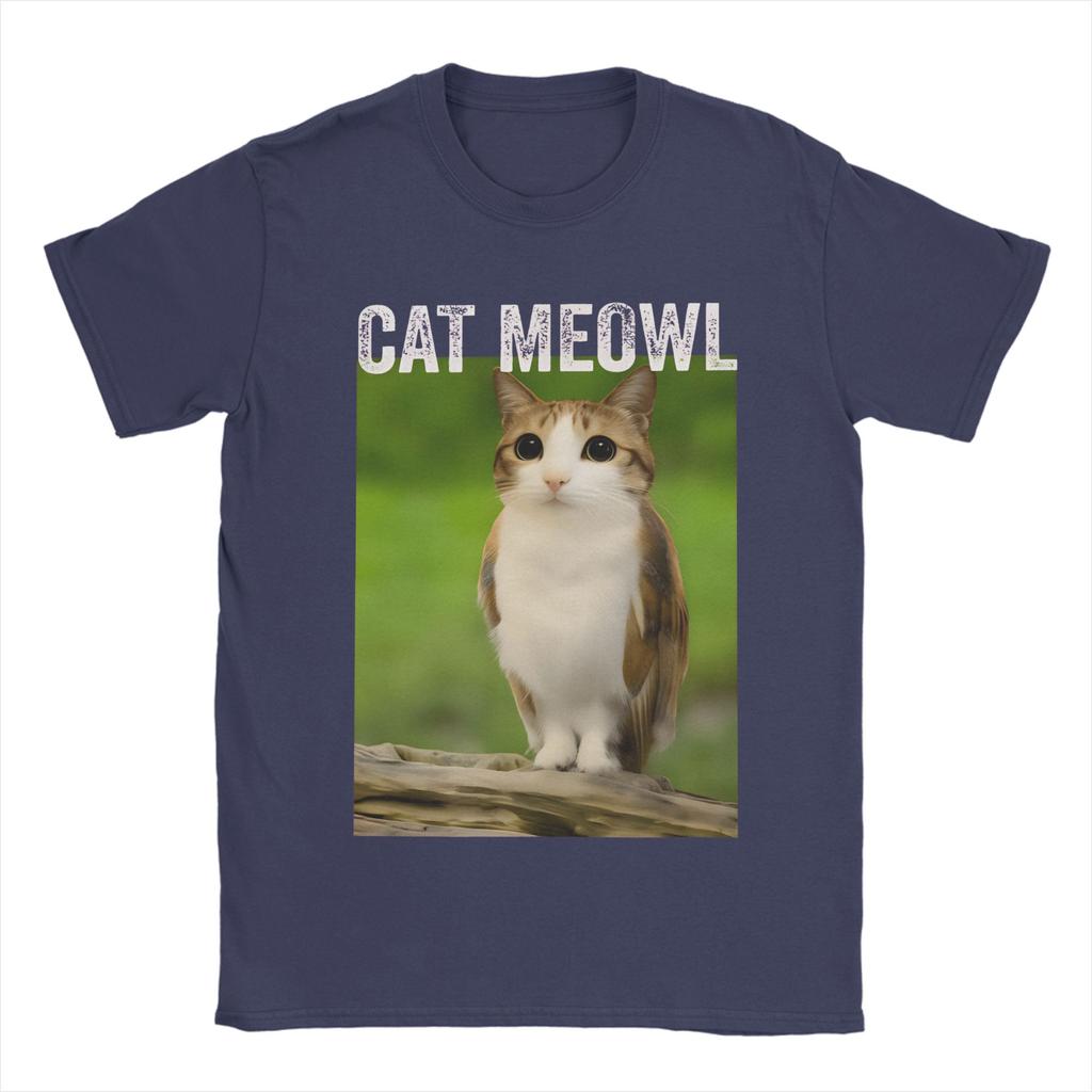 Cat Meowl Cat Owl For Animal And Pet Owners T Shirt Summer Harajuku TShirts Men 100 Cotton Comfortable Oversize Clothes Tshirt
