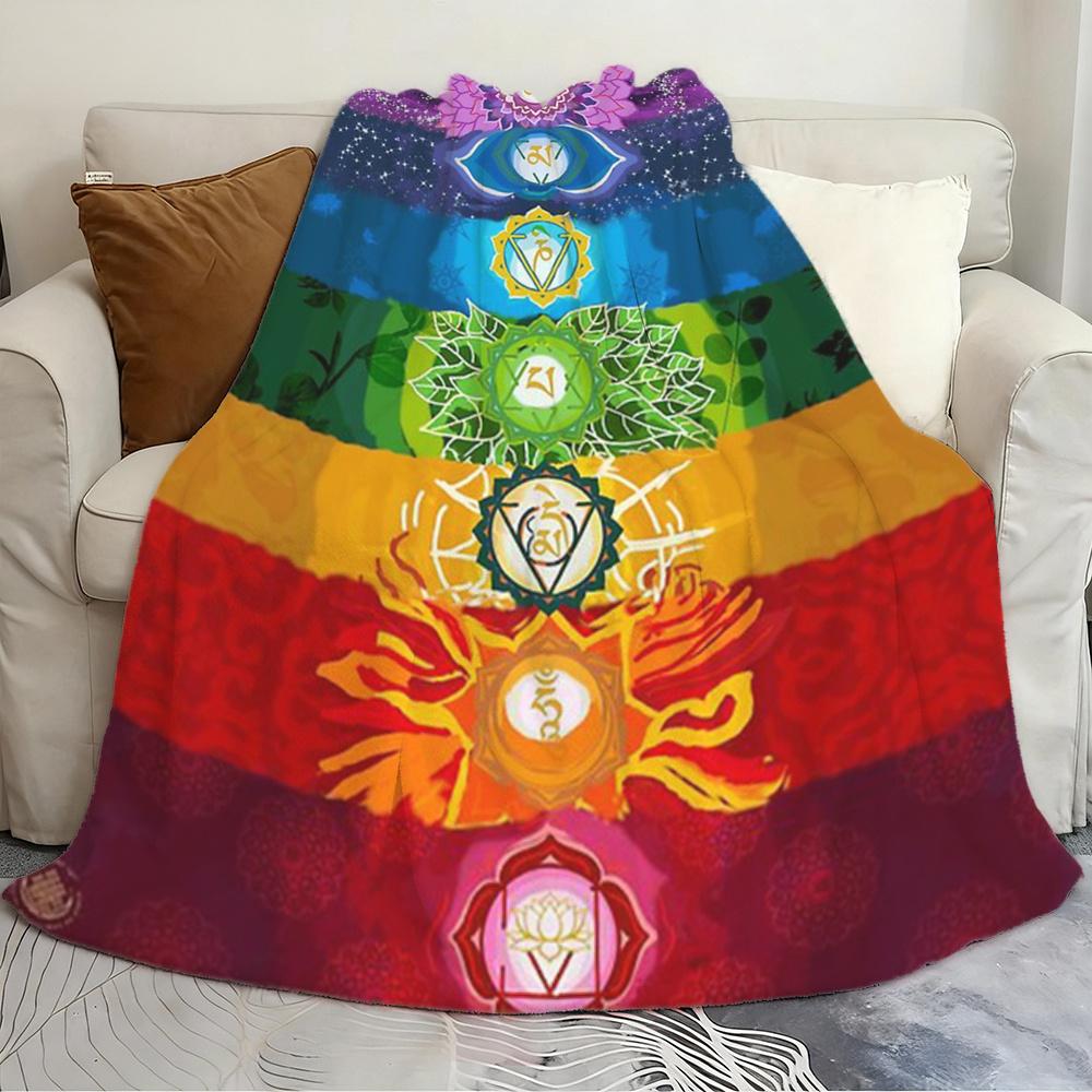 Chakra Heilige Geometrie Wandkleed Deken, Meditatie Yoga Plaid voor Spirituele Zoekers, Wellness Verjaardag Vakantie Cadeau