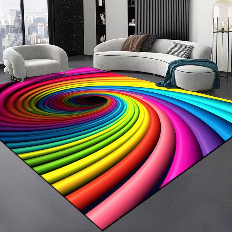 3D Visueller Teppich Bunte Schwarze Löcher Spaßmatte Rutschfest Heimdekoration Teppich für Wohnzimmer Arbeitszimmer Schlafzimmer Mehrere Größen