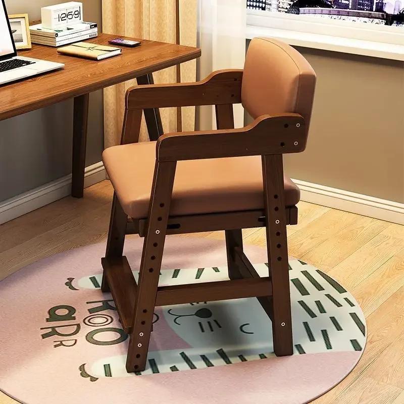 Pine Wooden Liftable Chairs Study Portable Childrens Chair Comfortable Armchair Designer Chairs Modern Aesthetic Chair Wood Kids