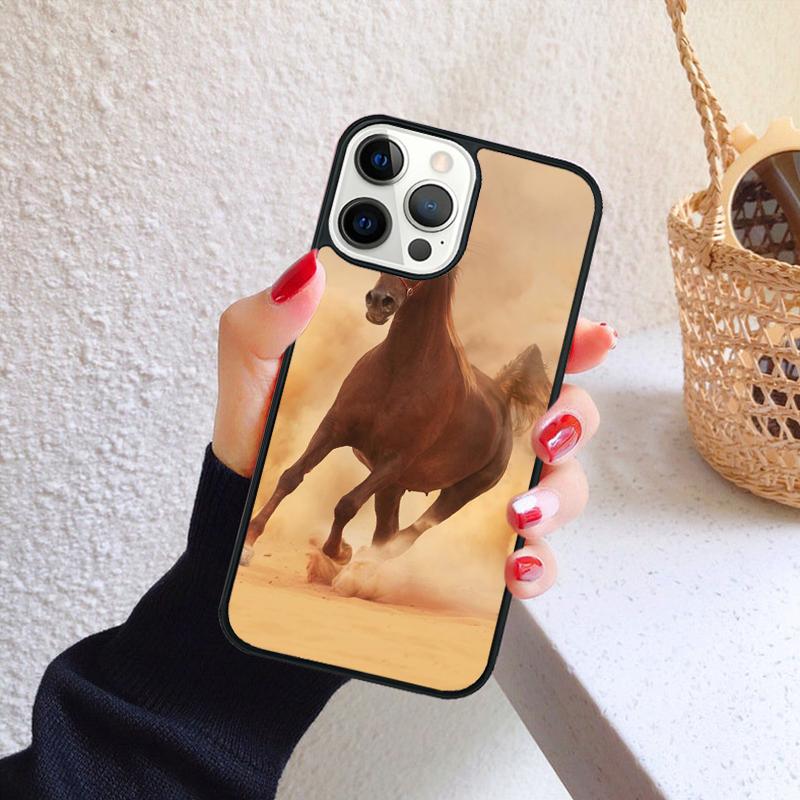 The Running Black Quarter Horse Phone Case for iPhone 17 Air 16 PRO MAX 15 14 PLUS 12 11 13 Cover Fundas Shell Coque
